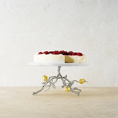 Michael Aram Pomegranate Silver and Gold Cake Stand