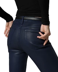 The Callie Coated High Rise Cropped Bootcut Jeans Navy