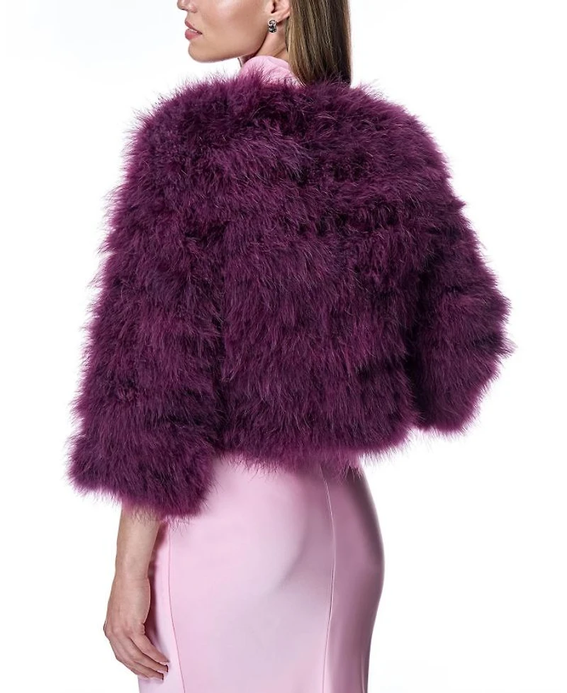 Collarless Feather Bolero