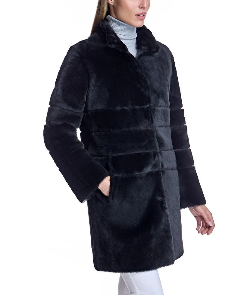 Reversible Seam-Out Shearling Shortcoat