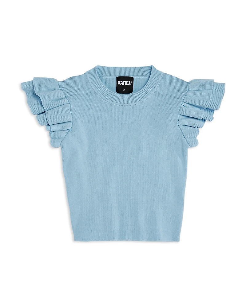 KatieJnyc Girls' Isla Sweater Short Sleeve Top - Big Kid