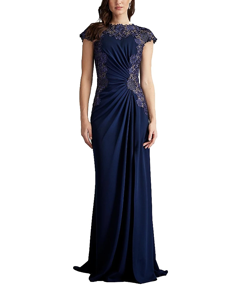 Tadashi Shoji Chelan Embroidered Illusion Gown
