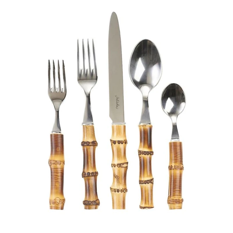Bamboo 20 Piece Flatware Set, Natural