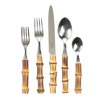 Bamboo 20 Piece Flatware Set, Natural