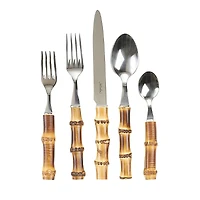 Juliska Bamboo 20 Piece Flatware Set, Natural