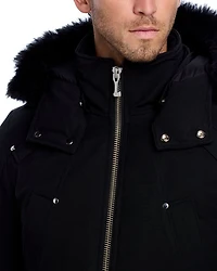 Shearling Trim Down Bomber Jacket
