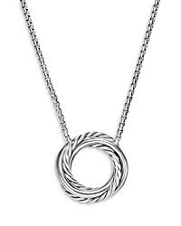 Crossover Pendant Necklace in Sterling Silver with 18K Yellow Gold and Diamonds, 14.5mm