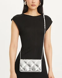 Kira Diamond Quilt Leather Chain Wallet