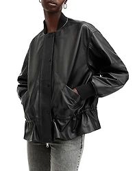 Allsaints Sofi Leather Bomber Jacket