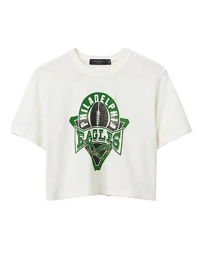 Junk Food Clothing Women's Nfl Philadelphia Eagles Mock Neck Crop Tee