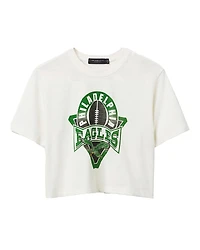 Junk Food Clothing Women's Nfl Philadelphia Eagles Mock Neck Crop Tee