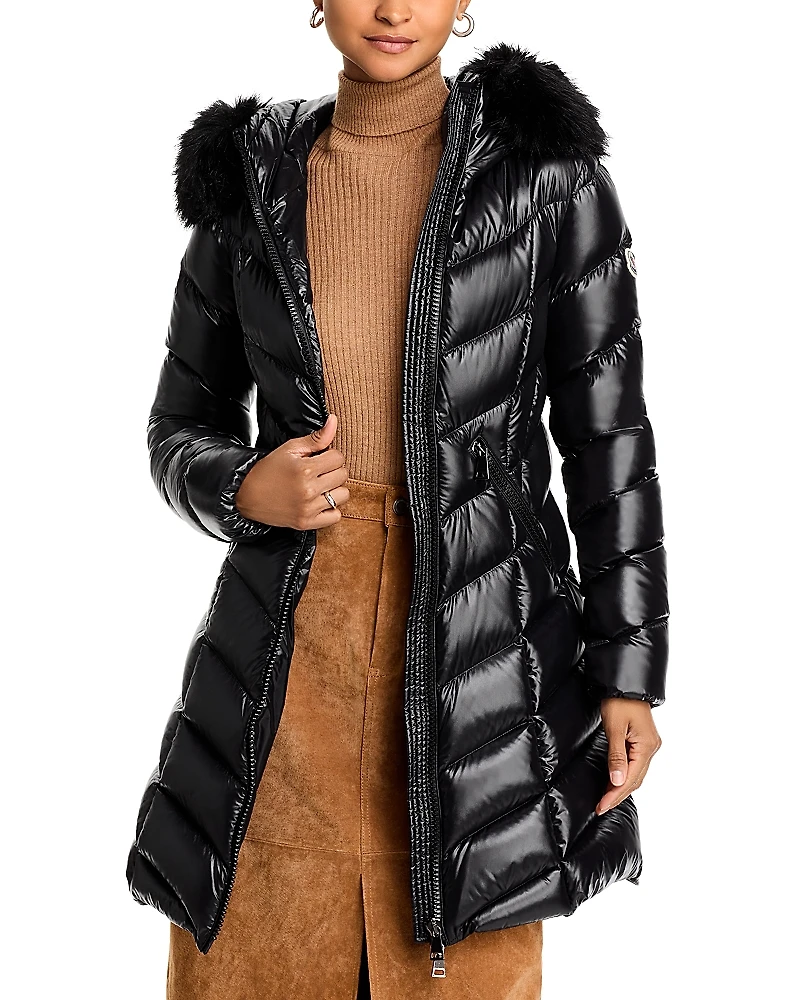 Moncler Fulmarus Faux Fur Trim Down Puffer Coat
