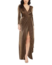 Dress the Population Shania Metallic Draped Mermaid Gown