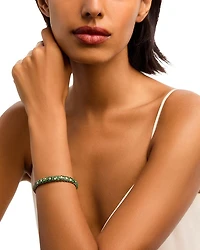 18K Yellow Gold Stretch Tsavorite & Diamond Bracelet
