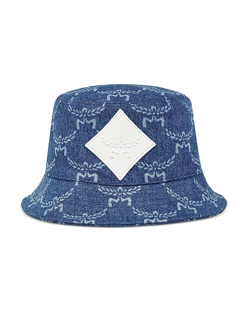 Mcm Lauretos Logo Denim Bucket Hat