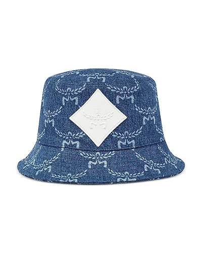 Mcm Lauretos Logo Denim Bucket Hat