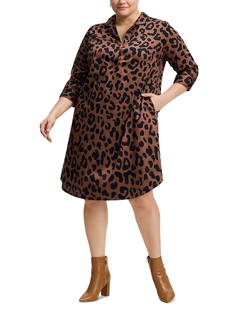 Foxcroft Plus Sloane Cheetah Print Dress