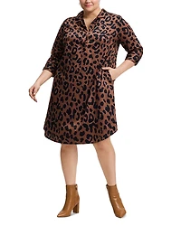 Foxcroft Plus Sloane Cheetah Print Dress