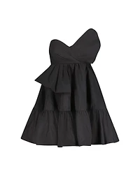 Strapless Faille Twist Bow Mini Dress