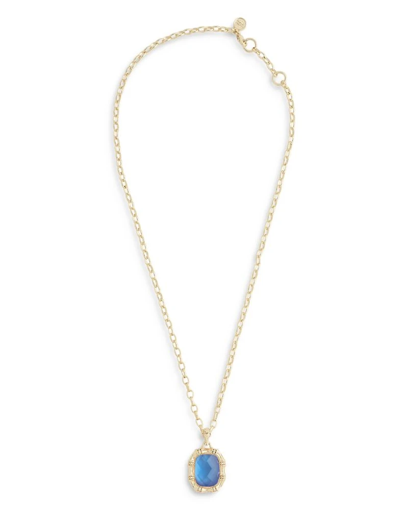 Bamboo Stone Pendant Necklace in 18K Gold Plated
