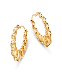 Bloomingdale's Fine Collection Wavy Style Medium Hoop Earrings