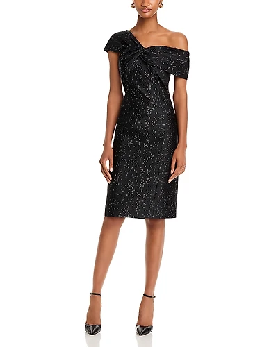Teri Jon by Rickie Freeman Speckle Jacquard Dress