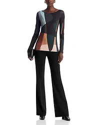 Soft Touch Camo Boat Neck Top