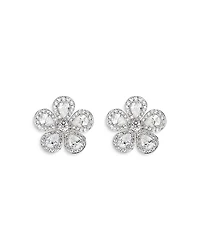 Piranesi 18K White Gold Classic Flower Earrings with Diamonds