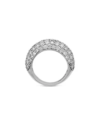18K White Gold Dome Diamond Pavé Small Statement Ring