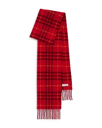Narrow Check Cashmere Scarf