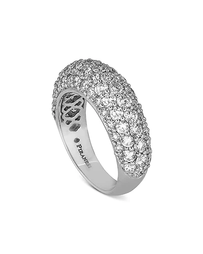 Piranesi 18K White Gold Dome Diamond Pave Small Statement Ring