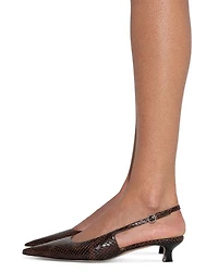 Women's Catrina Pointed Toe Kitten Heel Slingback Pumps