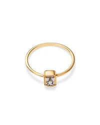 14K Yellow Gold Lab Grown Diamond Emerald Cut Solitaire Ring