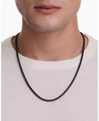 Men's Box Chain Necklace Darkened Stainless Steel, 4mm