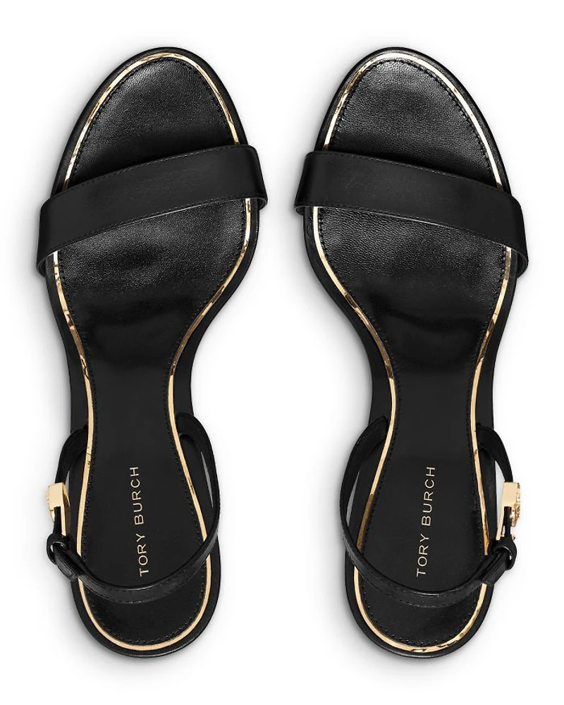 Women's Double T Buckle Heel Sandals