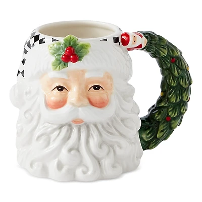 Spode Christmas Tree Black and White Santa Mug