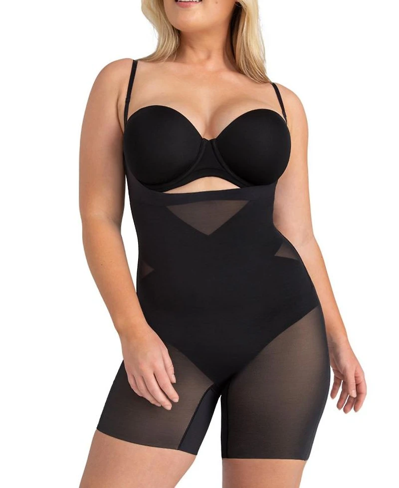Open-Bust Mid-Thigh Bodysuit