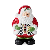Spode Christmas Tree Figural Black and White Santa Candy Jar