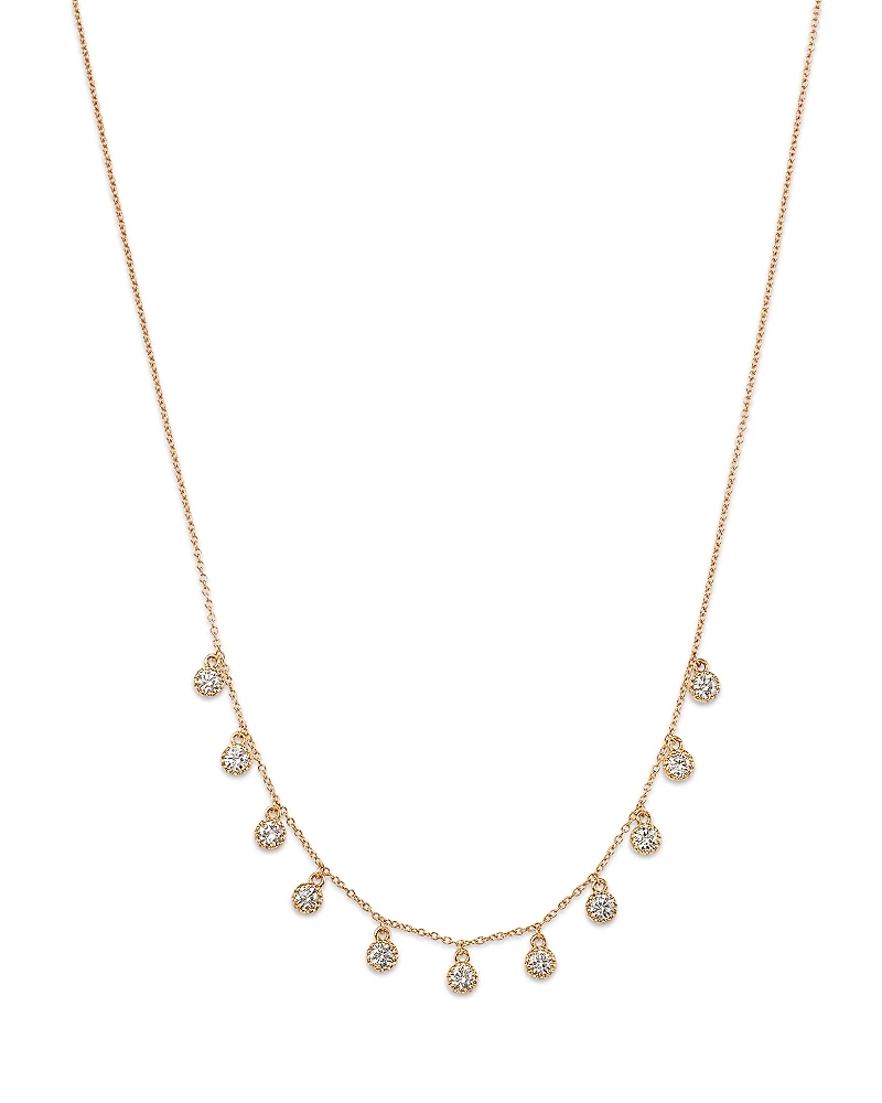 Moon & Meadow 14K Yellow Gold Lab Grown Diamond Dangle Collar Necklace