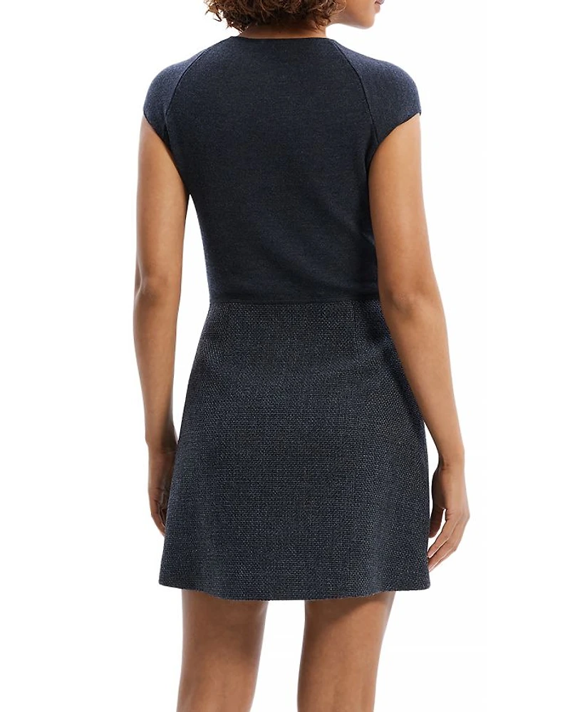 Tweed Wrap Mini Dress