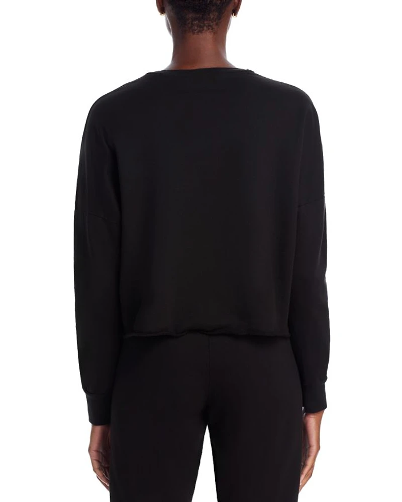 Tessa Cropped Raw Hem Pullover Sweatshirt - Exclusive