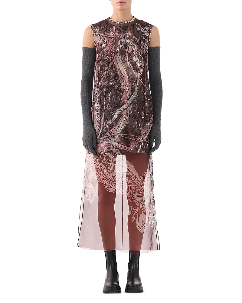 Jason Wu Collection Silk Printed Organza Sheath Dress