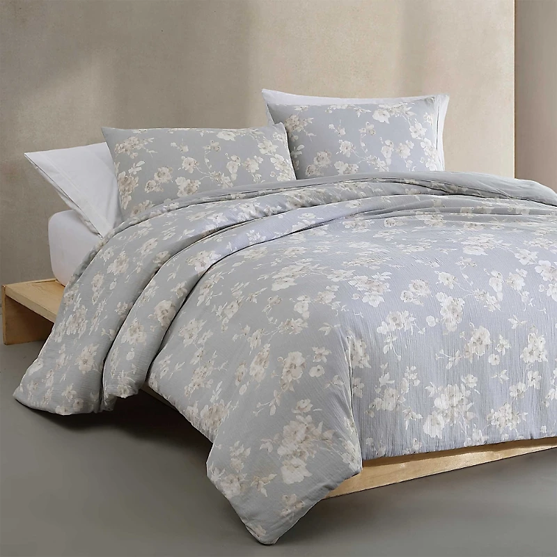 Calvin Klein Eternity Floral Cotton Gauze 3 Piece Comforter Set