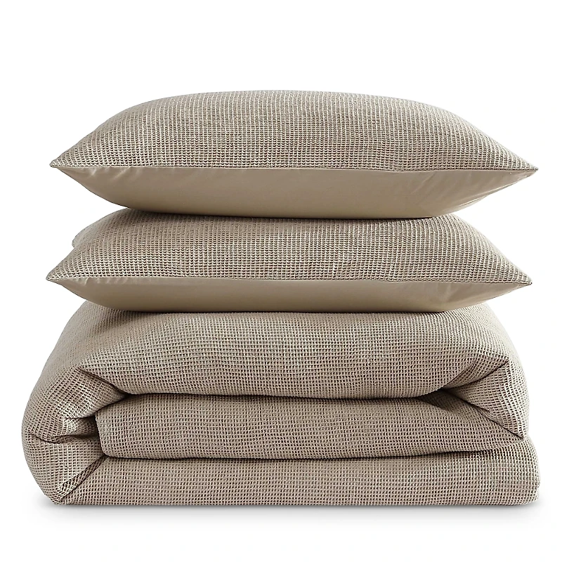 Calvin Klein Microwaffle Melange 3 Piece Duvet Cover Set