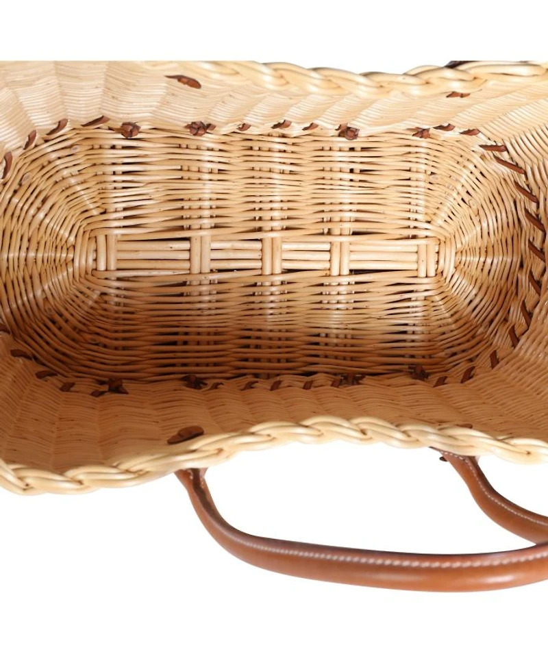 Garden Party Leather Straw/Raffia Handbag
