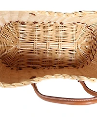 Garden Party Leather Straw/Raffia Handbag