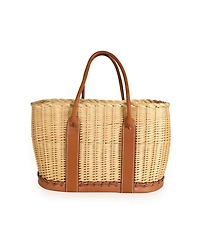 Garden Party Leather Straw/Raffia Handbag