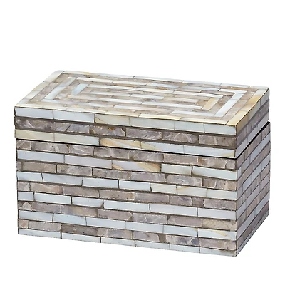 Jamie Young Roosevelt Gray Mother of Pearl Decorative Box, Small