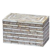 Jamie Young Roosevelt Gray Mother of Pearl Decorative Box, Small