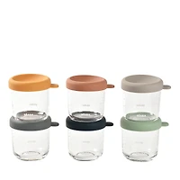 Beaba 6 Pack Glass Baby Food Jars, 8 Oz